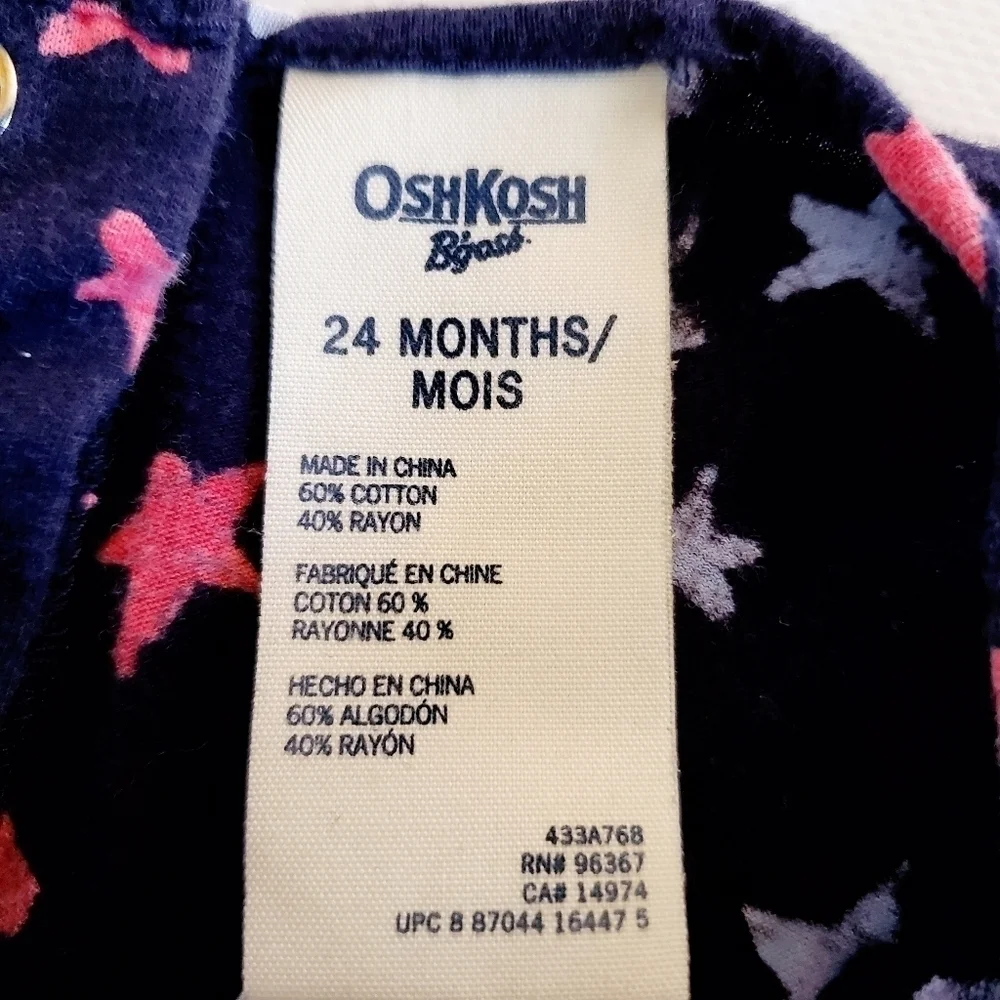 K1089 * OshKosh B'gosh Star Tank Blue Red Size 24M
